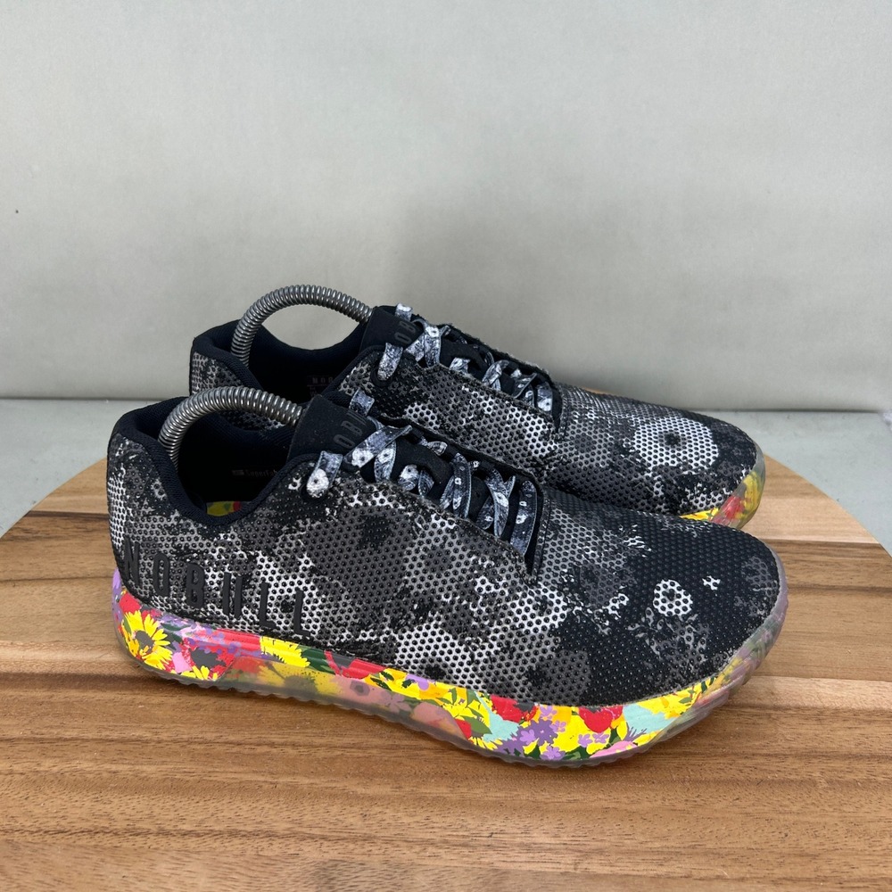 Nobull Superfabric Trainer Floral Black White Mens 8.5 Womens 10 Training Shoes